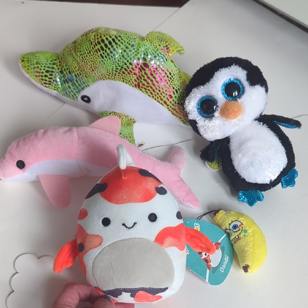 Squishmallows Dandii and Multicolor Plush Toy Stuffed Animals lot Beanie Baby